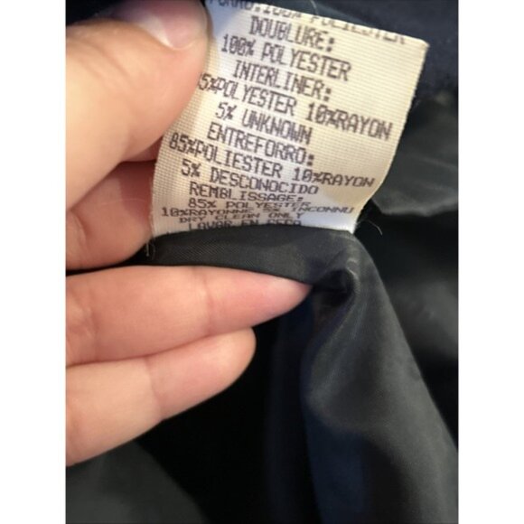 VTG Rothschild Girls' Blue Wool Blend Dress Coat with Velvet Accents, Size 6 - Picture 7 of 7